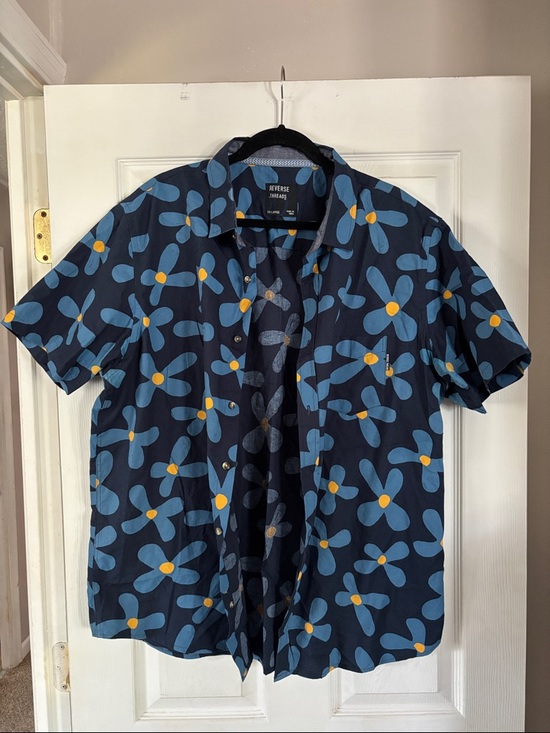 Reverse Other - Reverse Threads Men’s Navy Floral Short-Sleeve Shirt SZ XXL